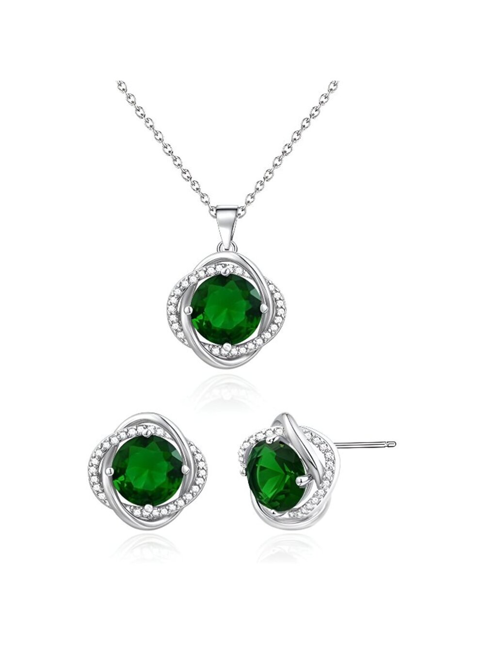 Four Leaf Clover Crystal Jewelry Sets for Women, Hypoallergenic Cubic Zirconia